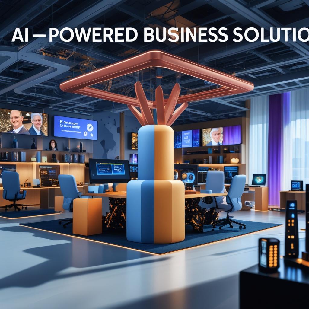 ai powered business solutions, premium professional design, sleek corporate aesthetic, high end business technology, sophisticated layout, polished and refined