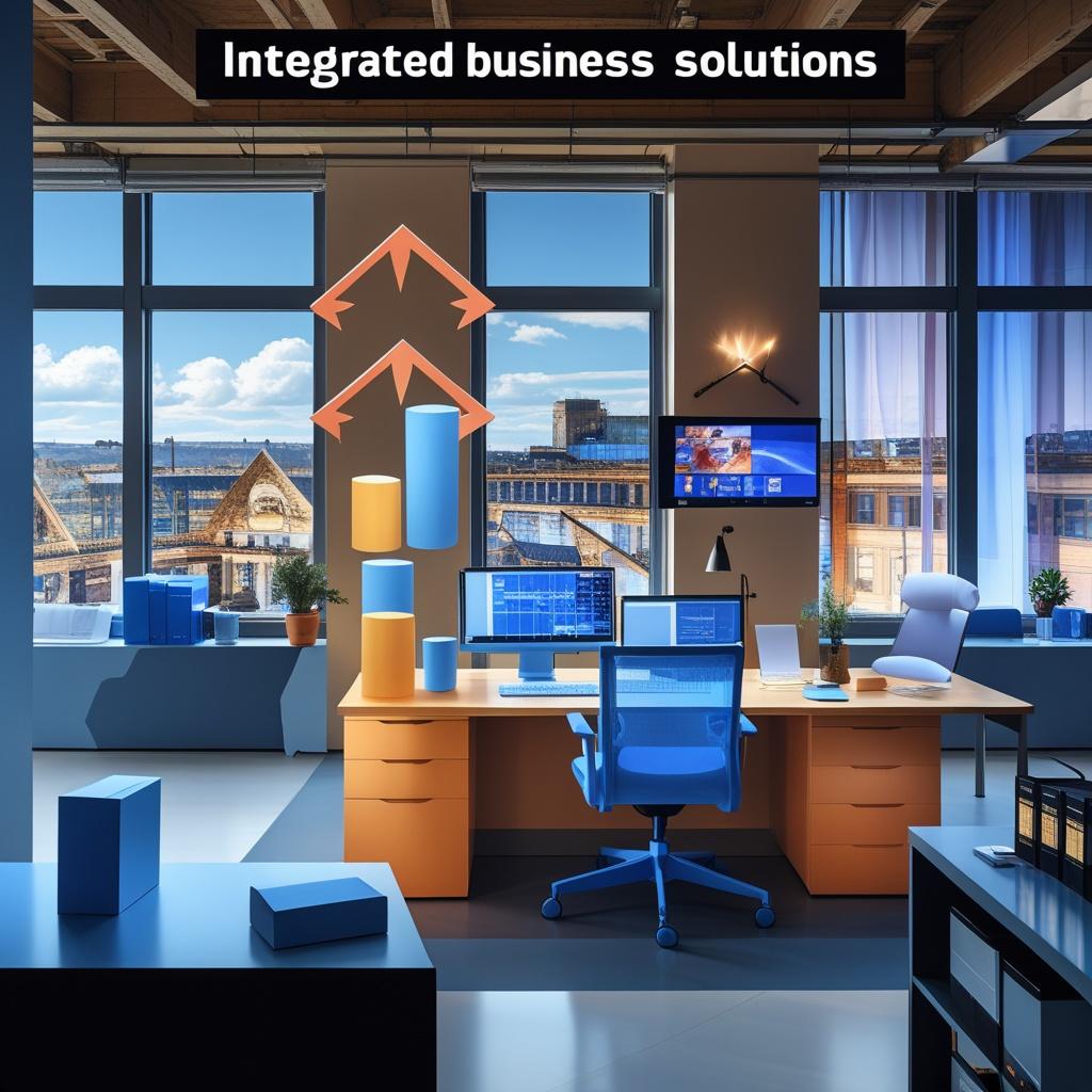 Home integrated business solutions, simple clean design, minimal professional style, strategy to execution concept, straightforward and clear